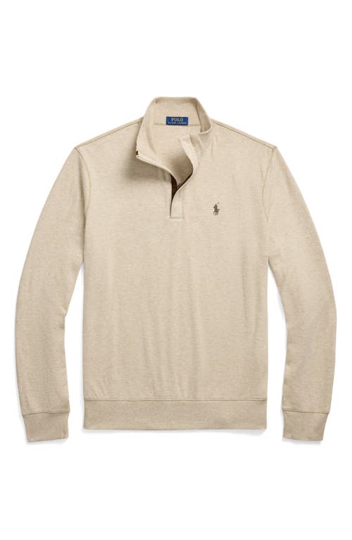 Shop Polo Ralph Lauren Cotton Blend Quarter Zip Pullover In Expedition Dune Heather