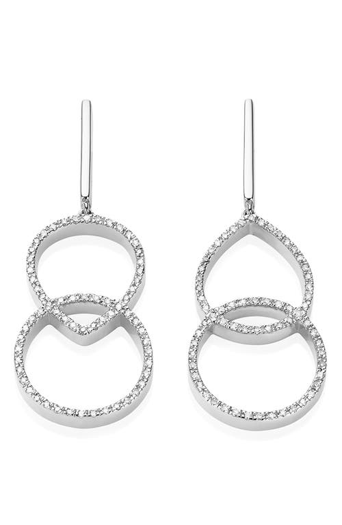 Naida Kiss Mismatched Diamond Drop Earrings in Sterling Silver