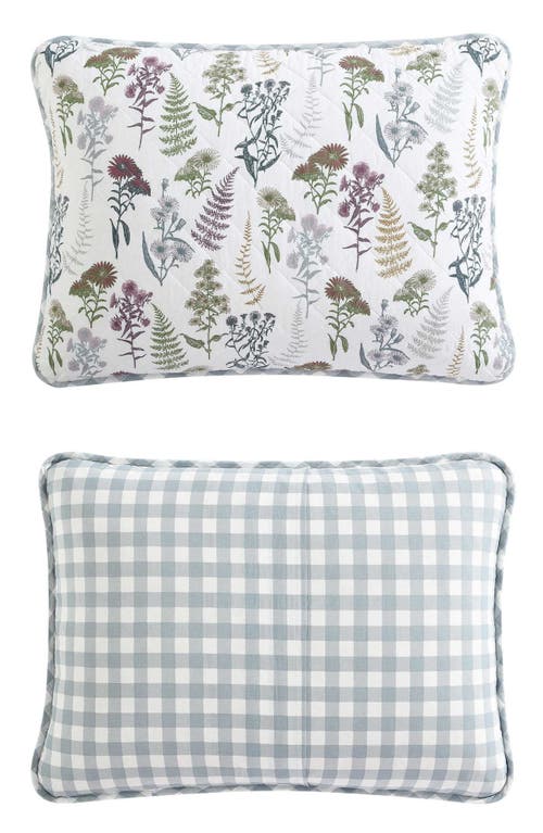 Eddie Bauer Flower Field Cotton Quilt 3-piece Set In White/grey/green
