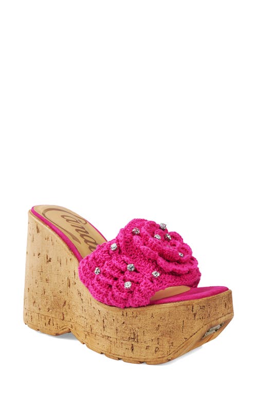 Shop Candies Candie's Mulani Platform Wedge Sandal In Fuchsia