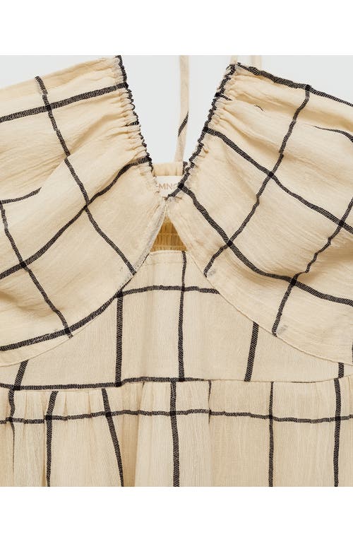 Mango Printed Strap Dress Ecru In Ecru