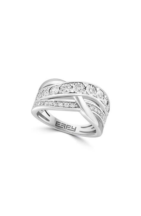 Sterling Silver Diamond Ring, 0.48ct