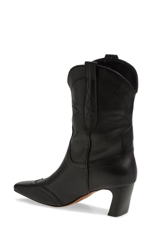 Shop Steve Madden Josefine Western Boot In Black Leather