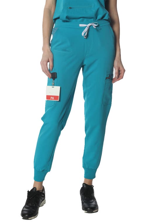 Shop Members Only Valencia Jogger Scrub Pants In Teal