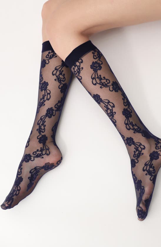 Oroblu Lovely Knee High Stockings In Blue 11