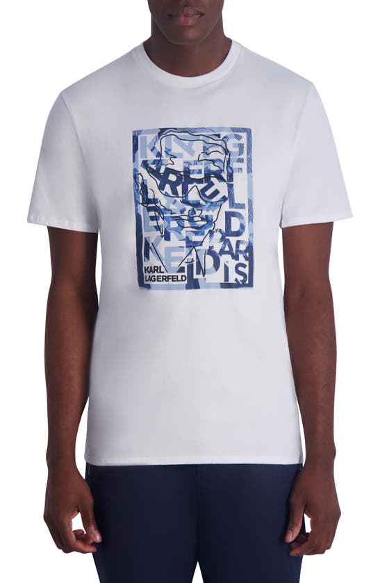 Karl Lagerfeld Square Sketch Graphic T-shirt In White