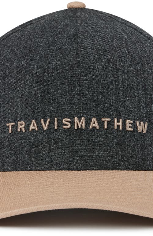 Shop Travismathew Passing Lane Snapback Baseball Cap In Heather Black/portabella