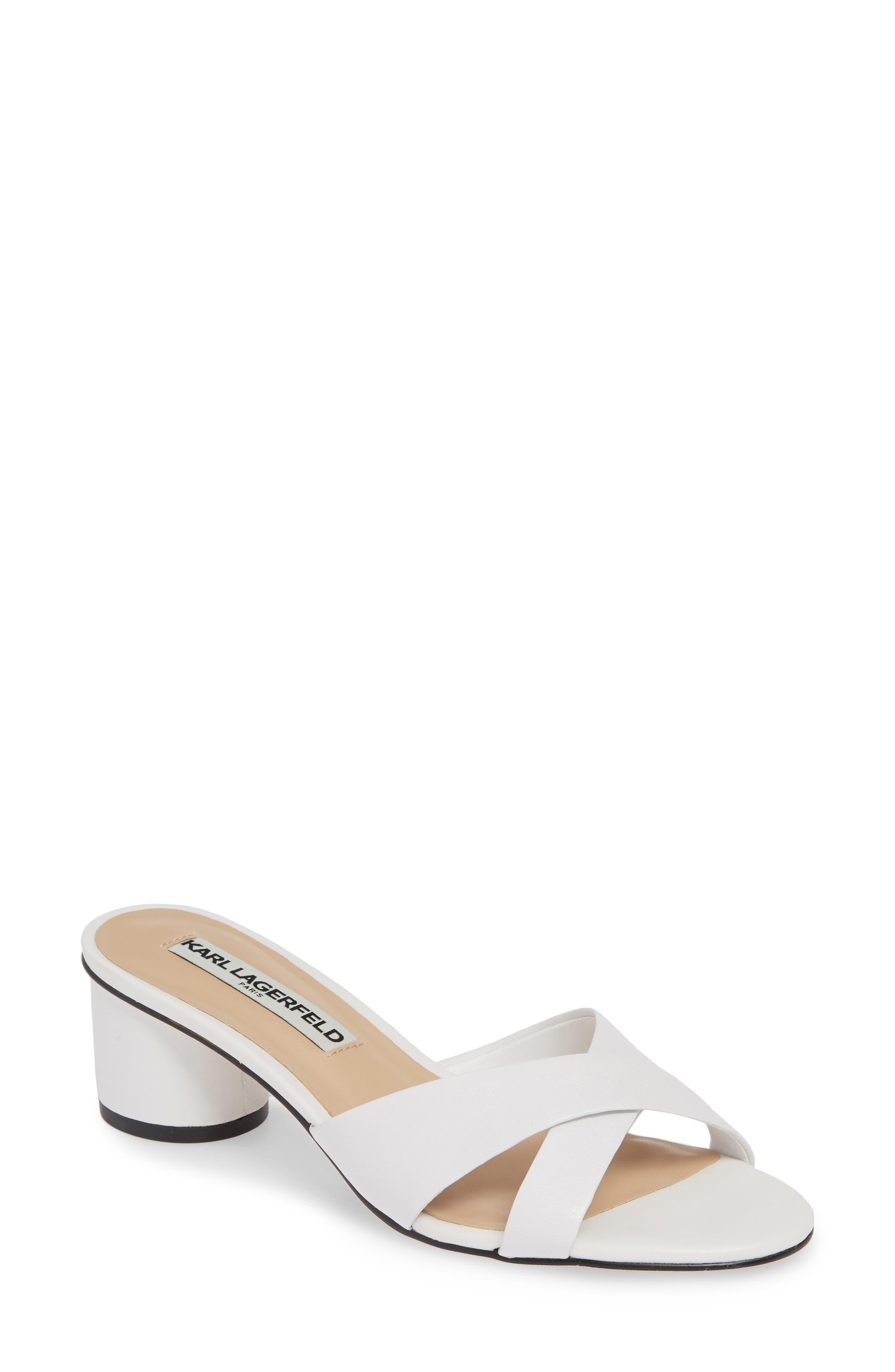 Karl Lagerfeld Paris Fawn Slide Sandal- White