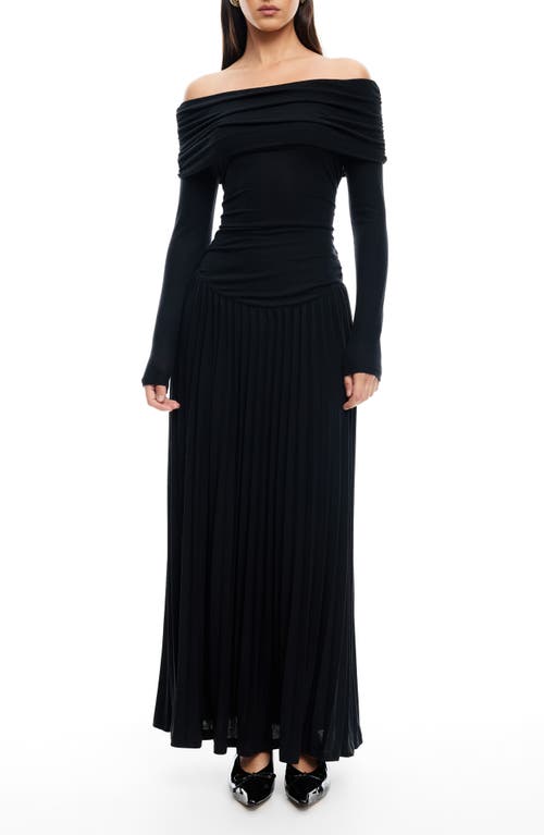 Lioness Field Of Dreams Long Sleeve Maxi Dress Onyx In Onyx