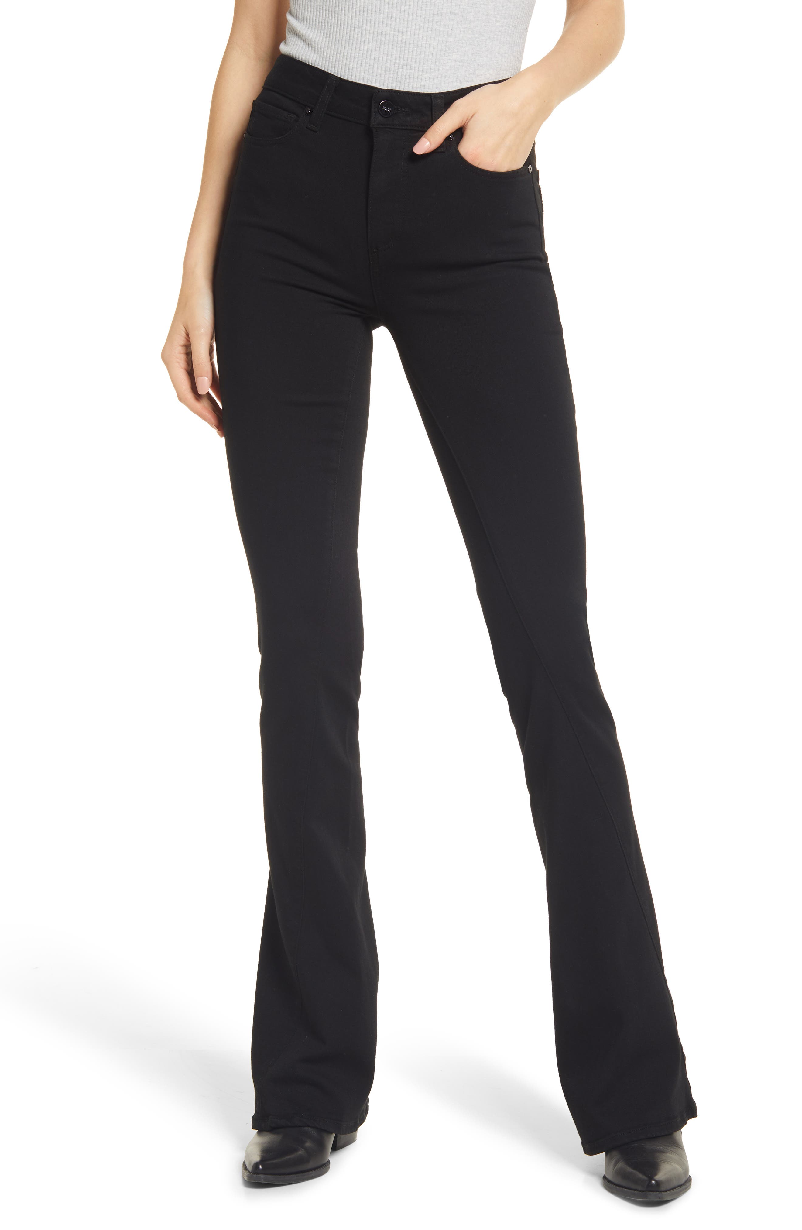 black flare leg jeans