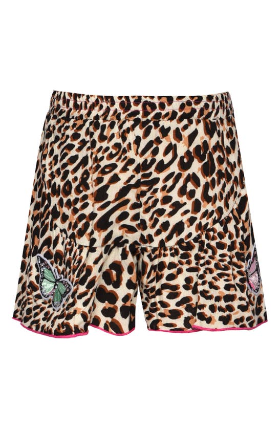 Baby Sara Kids' Leopard Print Shorts In Black/ Leopard Multi