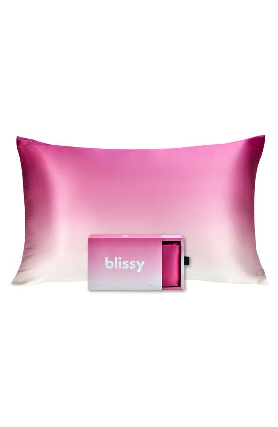 Shop Blissy Mulberry Silk Pillowcase In Pink Ombre