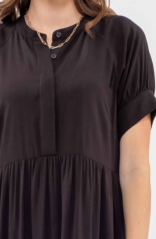 August Sky Tiered Midi Dress In Black