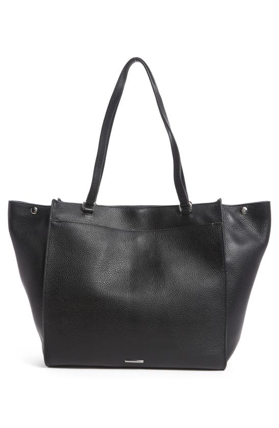 Shop Rebecca Minkoff Darren Pebble Leather Tote Bag In Black