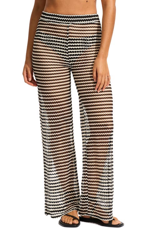 Mesh Effect Cover-Up Pants in Black