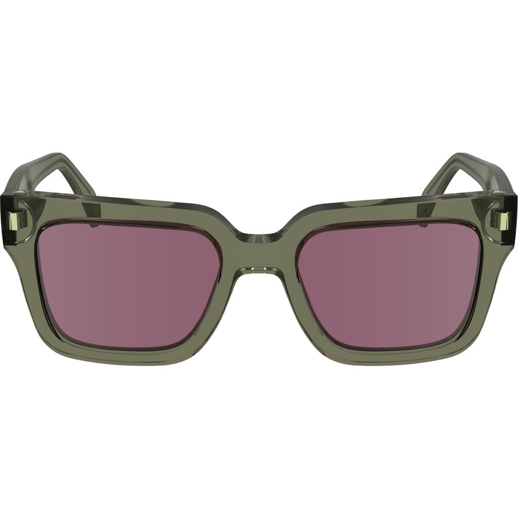 Paul Smith Kenton 52mm Rectangular Sunglasses In Khaki