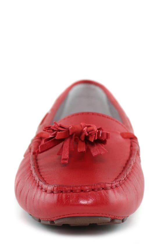 Marc Joseph New York Cherry Street Tassel Flat In Campari Nappa