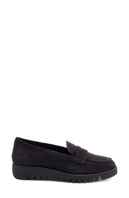 Amalfi By Rangoni Eolo Platform Penny Loafer In Black Long Beach