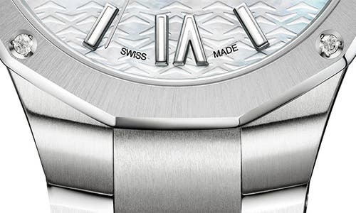 Shop Baume & Mercier Riviera 10676 Diamond Automatic Bracelet Watch, 33mm In Steel