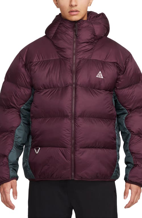 Shop Nike Acg Therma-fit Water Repellent Insulated Packable Puffer Jacket In Night Maroon/deep Jungle