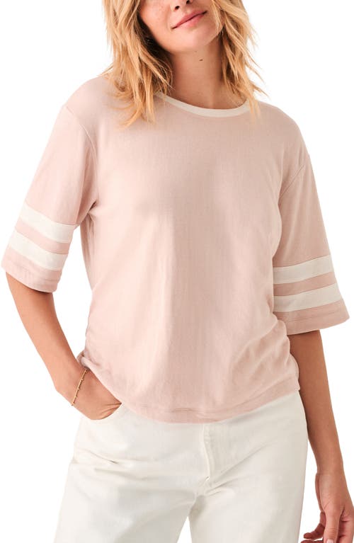 Faherty Cloud Varsity Cotton & Modal T-Shirt in Peach Whip