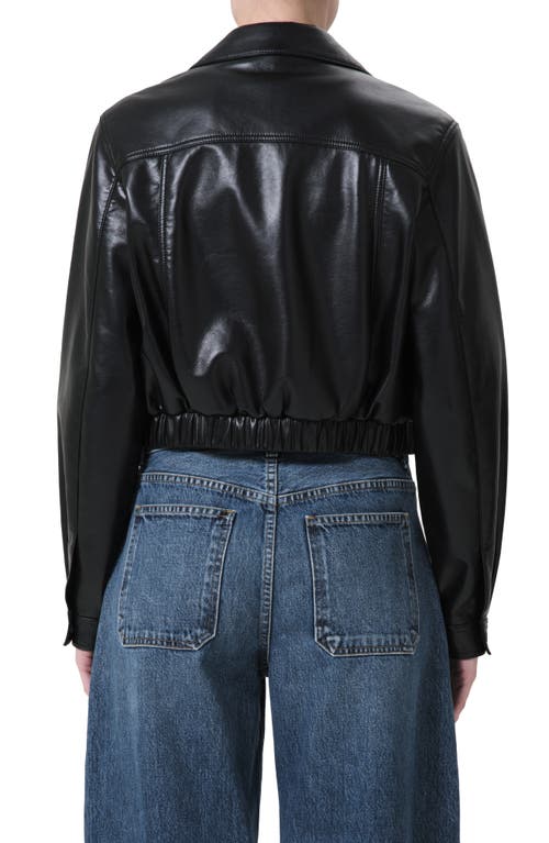 Agolde Essie Recycled Leather Crop Jacket In Black