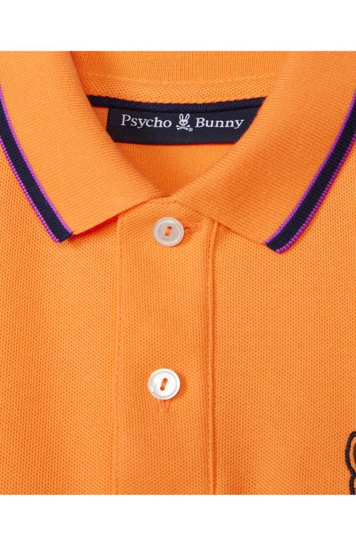 Shop Psycho Bunny Kids' Bunny Tipped Piqué Polo In Nectarine