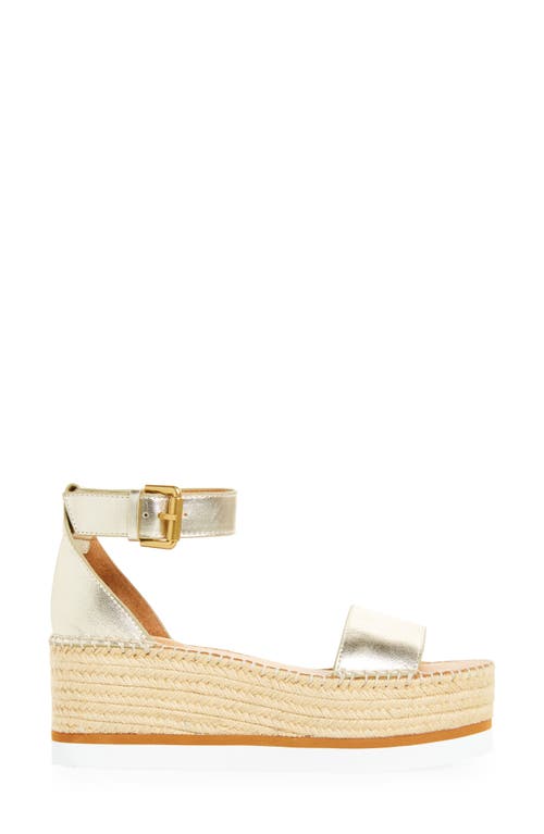 See By Chloé Glyn Leather Platform Espadrille Sandals In Light Gold