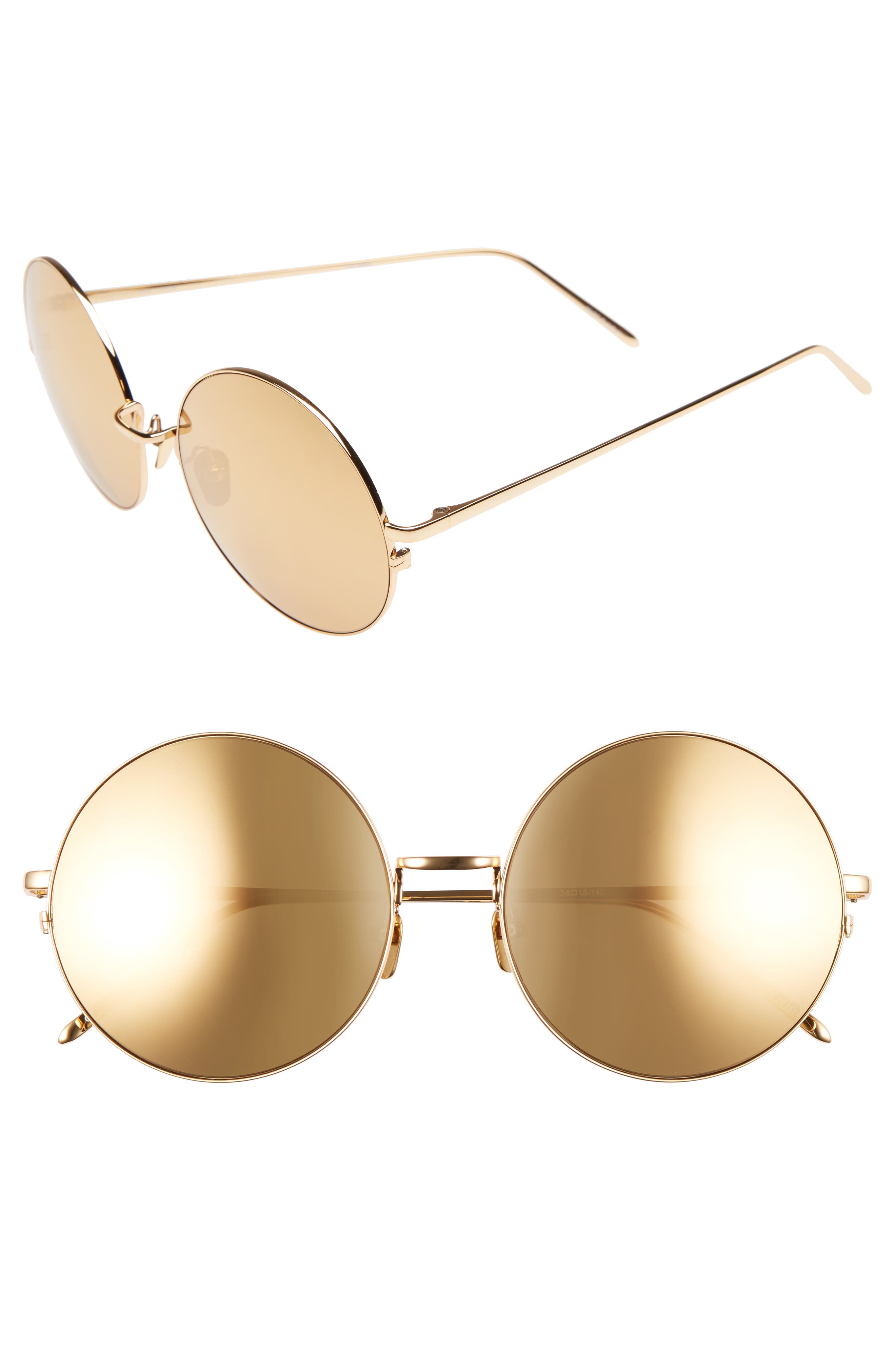 Linda Farrow 58mm 22 Karat Gold Trim Sunglasses Nordstrom