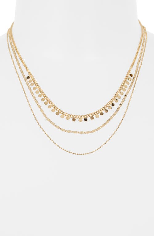 Cara Triple Chain Layered Necklace In Gold