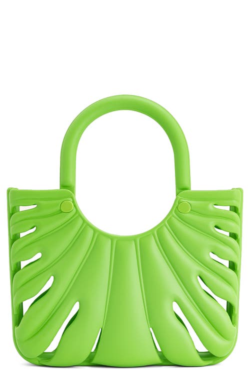 Faye Leaf Beach Top Handle Bag in Neon Green