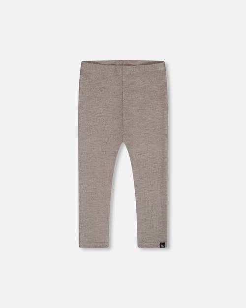 Shop Deux Par Deux Girl's Super Soft Rib Leggings Grey Mix In Med Grey Mix