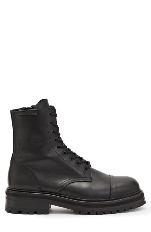 Shop Allsaints Hank Lugged Zip Boot In Black Leather