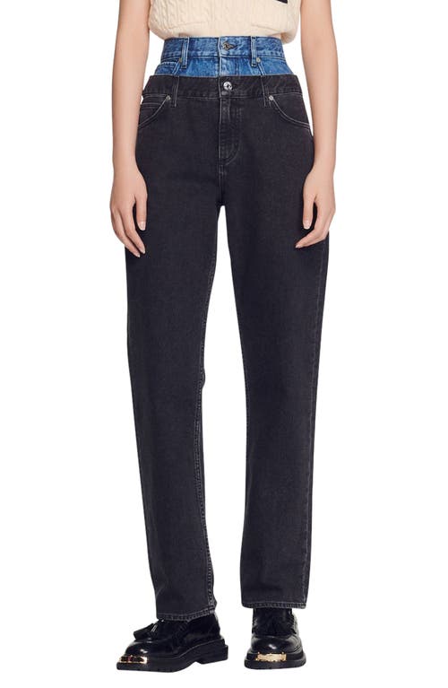 sandro Kitty Straight Leg Jeans Grey at Nordstrom, Us