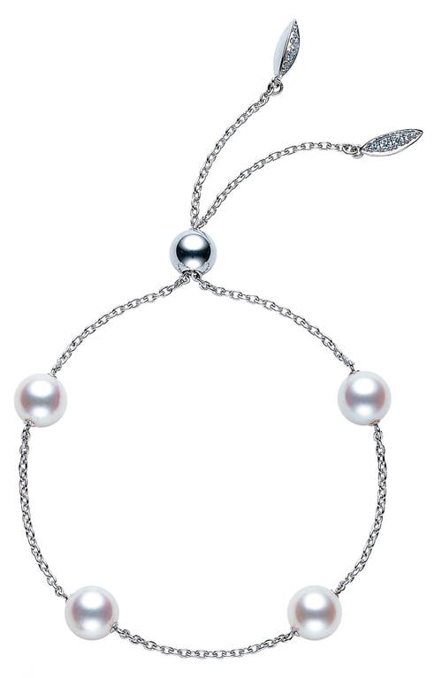 Mikimoto Japan Collections Pearl Slide Bracelet in White Gold/Pearl