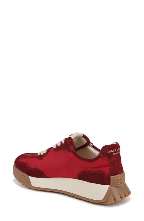 Sam Edelman Langley Sneaker In Deep Scarlet