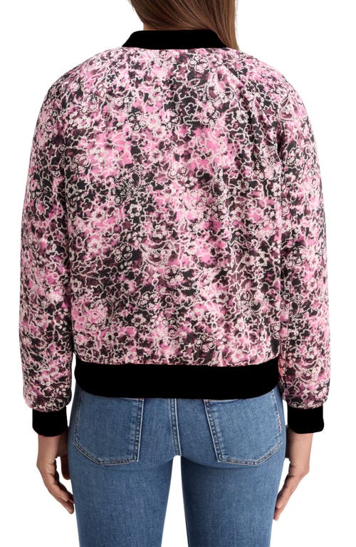 Shop Scotch & Soda Reversible Bomber Jacket In Shibori Floral Pink