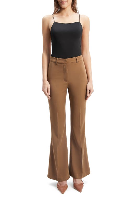Bardot Halifax High Waist Flare Leg Pants In Chocolate