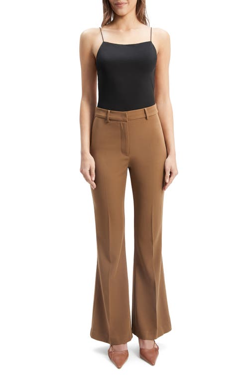 Shop Bardot Halifax High Waist Flare Leg Pants In Chocolate