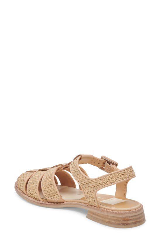 Dolce Vita Holis Womens Cushioned Footbed Leather Strappy Sandals In Light Natural Raffia