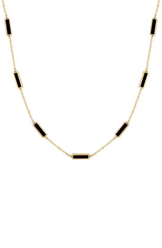 House Of Frosted Bar Station Necklace In Gold
