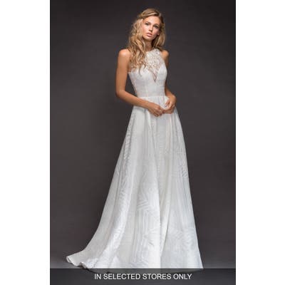 Hayley Paige Nirvana Geometric Organza Ballgown, Size IN STORE ONLY - Ivory