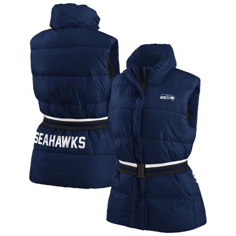 Women's Wear by Erin Andrews Navy Seattle Seahawks Bomber Full-Zip Jacket Size: Small