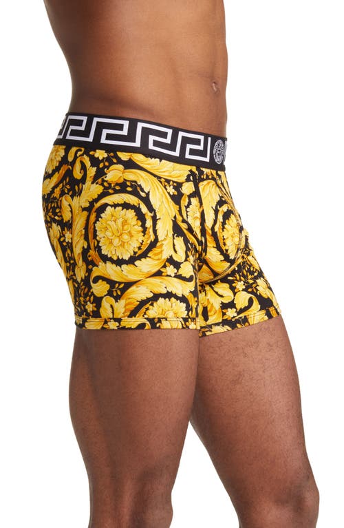 Shop Versace Barocco Boxer Briefs In Black/gold