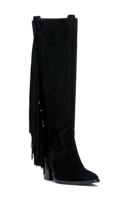 Shop Vince Camuto Pelia Fringe Knee High Boot In Black