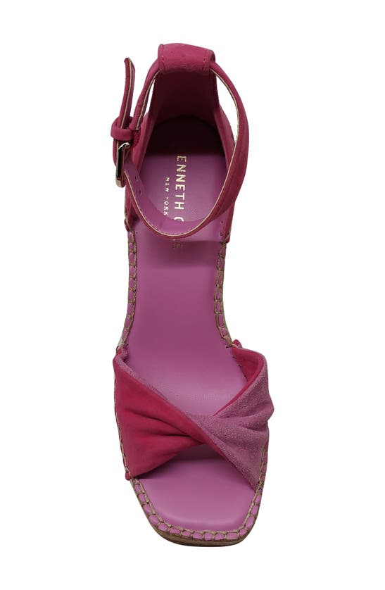 Shop Kenneth Cole Sol Ankle Strap Espadrille Platform Wedge Sandal In Hot Pink Suede