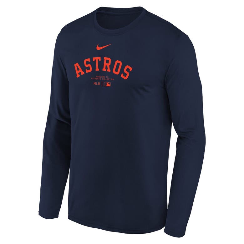 Shop Nike Youth  Navy Houston Astros Authentic Collection Long Sleeve Performance T-shirt