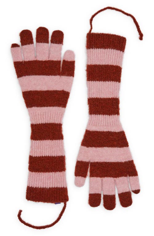 Patum Stripe Gloves in Pink