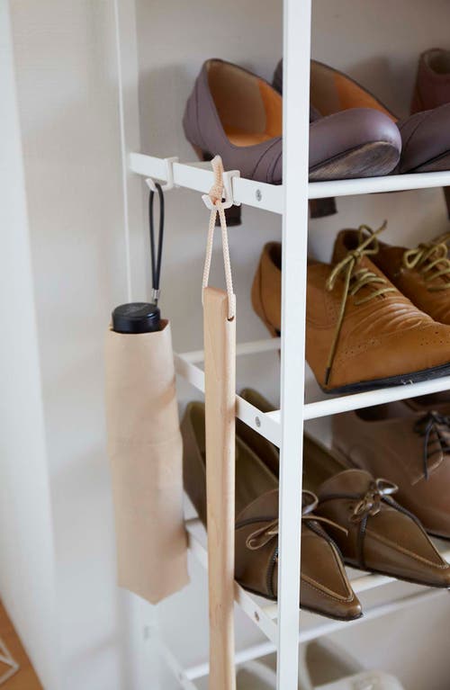 Yamazaki 6-tier Wood Top Shoe Rack In White