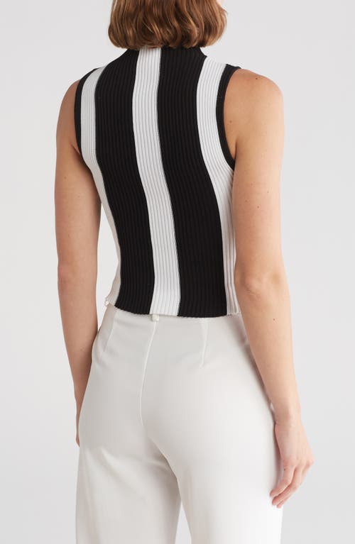 Shop By Design Sadie Stripe Sleeveless Sweater In Black/white